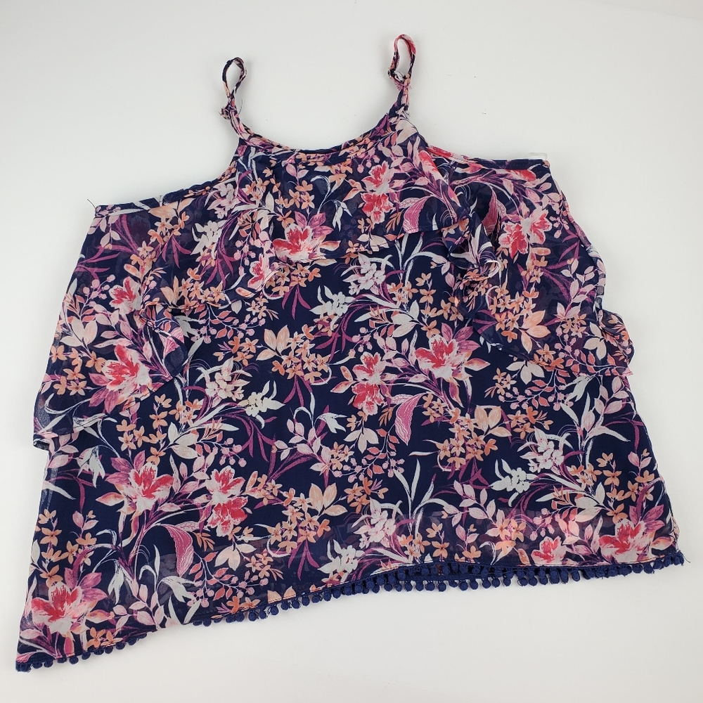 Ella Moss Blue & Pink Floral Print Tank Top